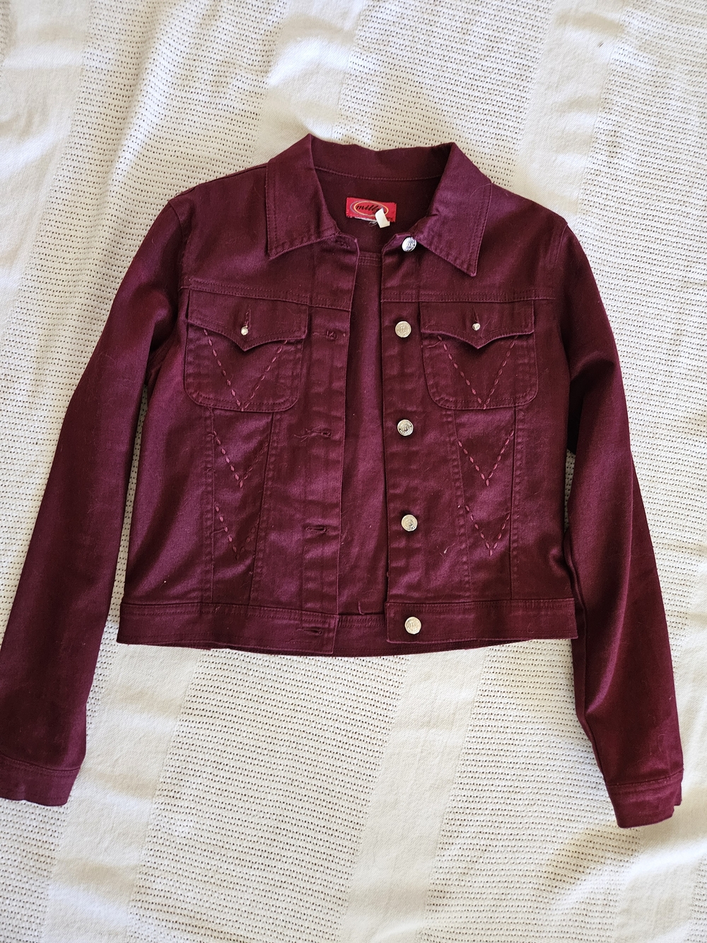 Milly Burgundy Jean Jacket
